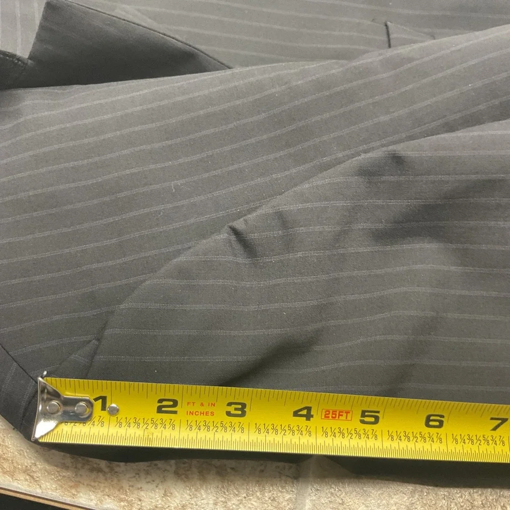 Hugo Boss Mens Pinstripe Suit Jacket Charcoal Grey Two Button Blazer 46R
